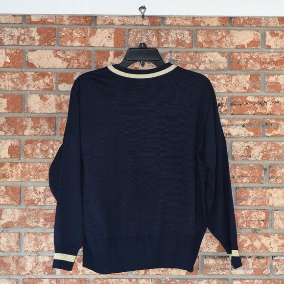 Soo Yeoun Navy Wool Sweater - Picture 2 of 2